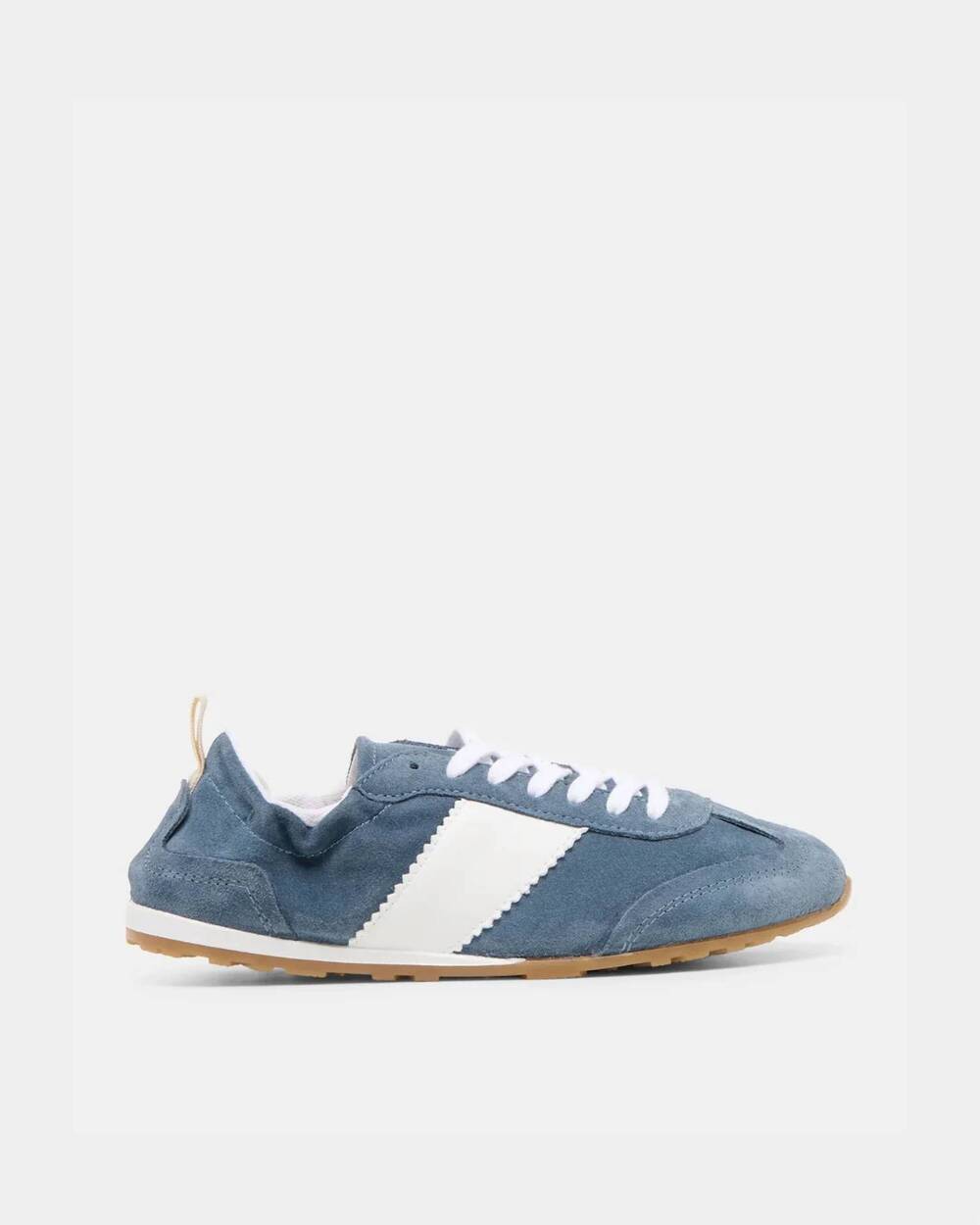 Dolce Vita Blue Suede Sneakers with White Stripe